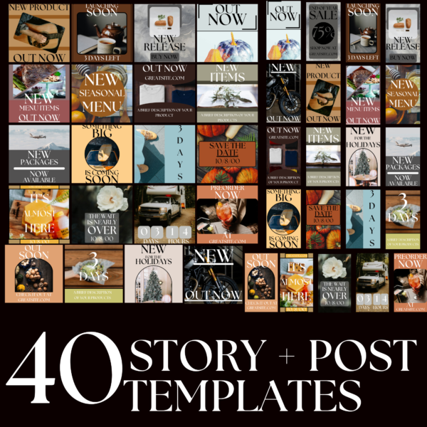 Announcement & Countdown Instagram Templates - Entrepreneur Bundle